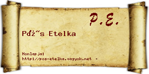 Pós Etelka névjegykártya